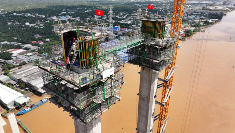 Thi công công trình cầu Rạch Miễu 2