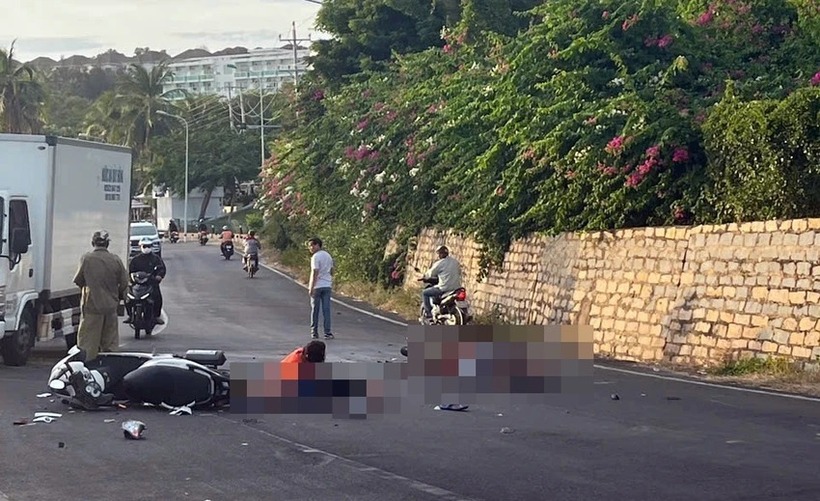 Hiện trường vụ tai nạn. Ảnh: Lao động