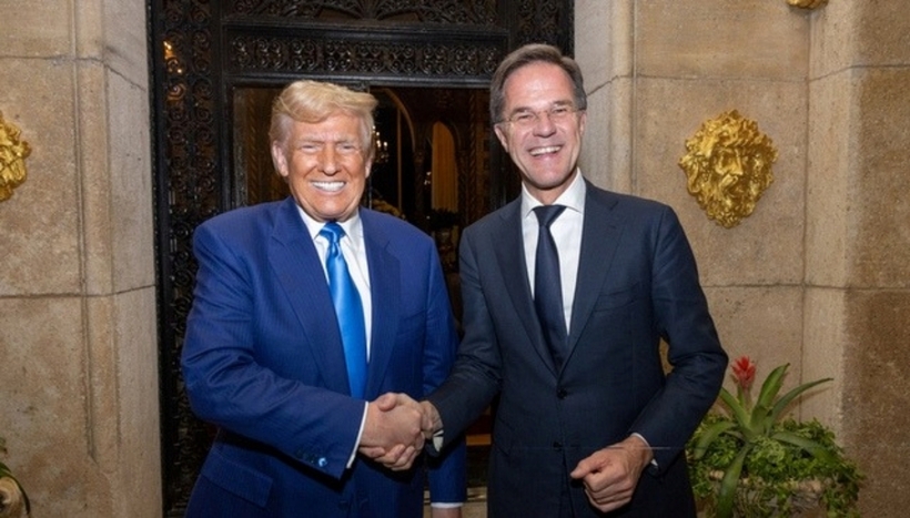 Tổng thống đắc cử Mỹ Donald Trump và Tổng thư ký NATO Mark Rutte. Ảnh: NATO.int
