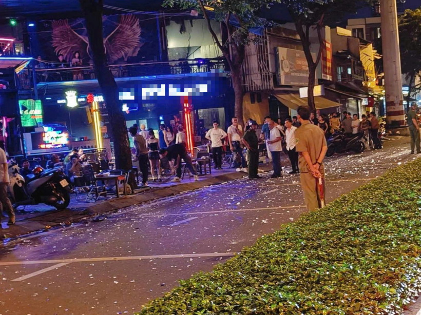 Hiện trường vụ hỗn chiến. Ảnh: Thanh Niên