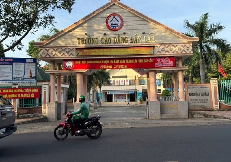 Trường Cao đẳng Đắk Lắk nơi xảy ra vụ việc. Ảnh: Báo Người lao động.