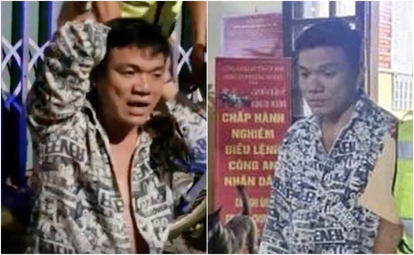 Đối tượng Doãn Đức Lập bị cảnh sát khống chế. (Ảnh: Tuổi trẻ, VTC News)