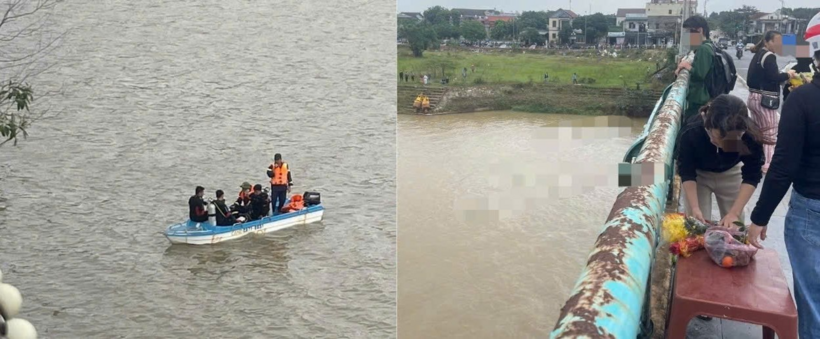 Lực lượng chức năng tìm kiếm đôi nam nữ nghi nhảy cầu. Ảnh: Giao Thông