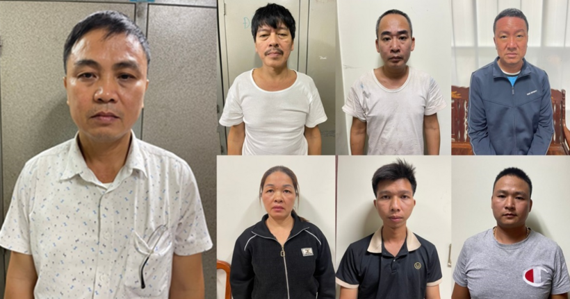 Nhóm đối tượng tại cơ quan công an.