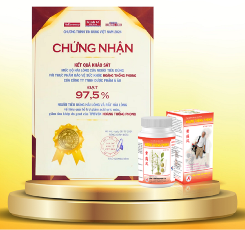 Giấy chứng nhận của sản phẩm Hoàng Thống Phong