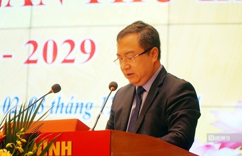 Ông Đặng Xuân Phương - Phó Bí thư Tỉnh ủy Quảng Ninh, phát biểu tại đại hội (Ảnh: Thái Phan).