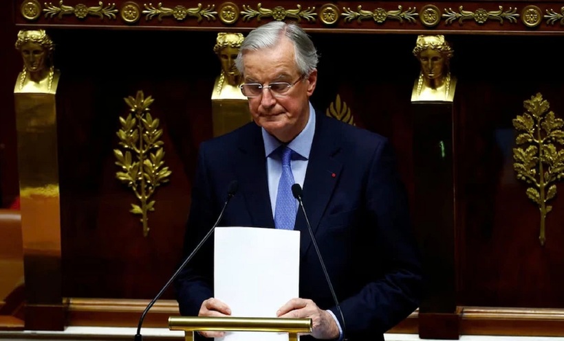 Hạ viện Pháp tổ chức bỏ phiếu bất tín nhiệm về chính phủ của Thủ tướng Michel Barnier. Ảnh: Reuters