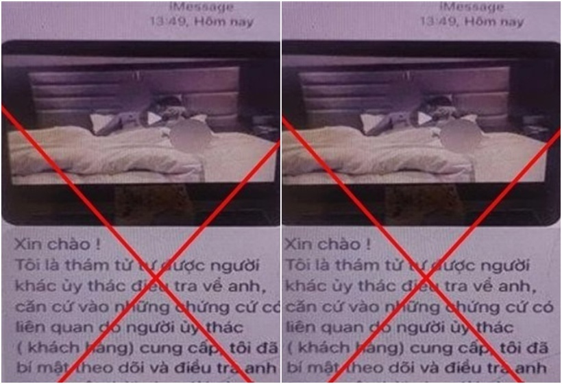 Các nội dung cắt ghép được gửi cho nạn nhân để tống tiền. (Ảnh: Công an TP.Hải Phòng)