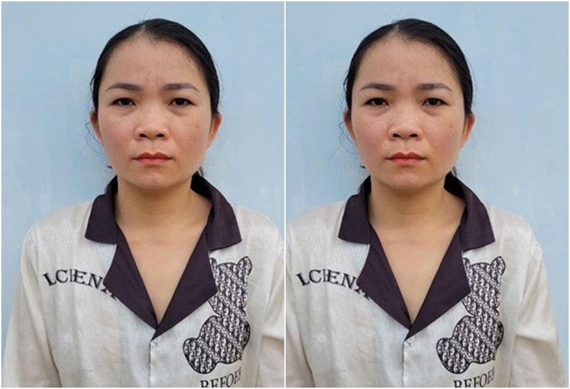Đối tượng Huỳnh Thị Sen tại cơ quan công an. (Ảnh: Công an)