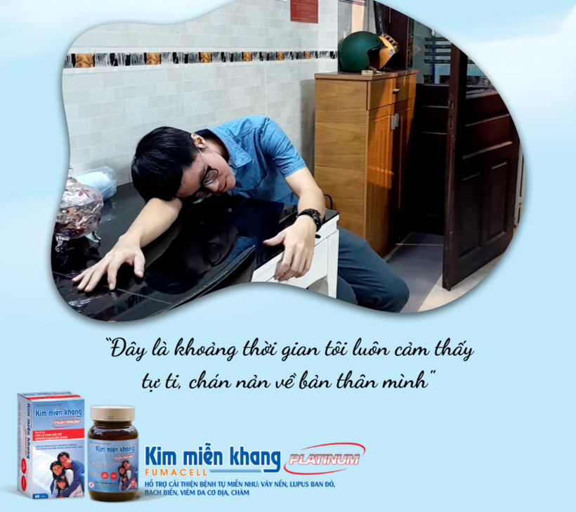 Bị viêm da cơ địa khiến anh Thịnh chỉ có thể lủi thủi trong nhà