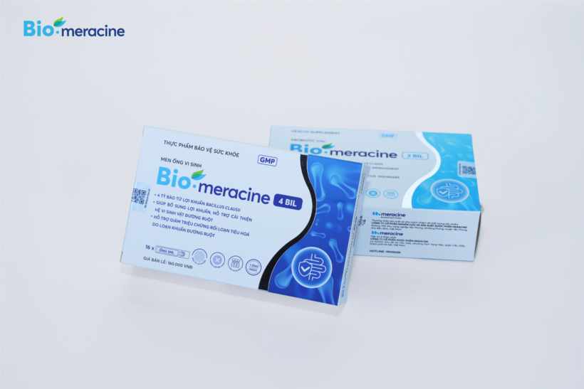 Men vi sinh Bio-meracine 2 Bil và Bio-meracine 4 Bil ứng dụng công nghệ bào tử lợi khuẩn đặc chủng
