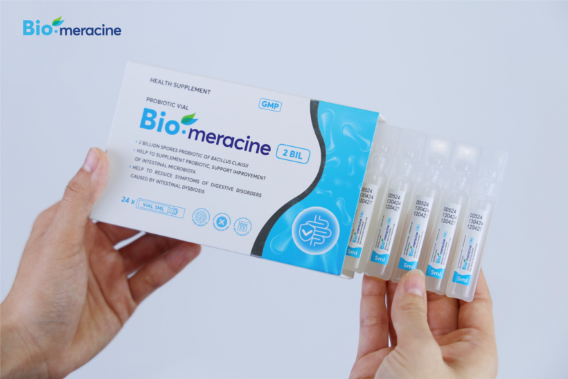 Bio-meracine 2 Bil chứa 2 tỷ bào tử lợi khuẩn đặc chủng Bacillus Clausii ACC0079.