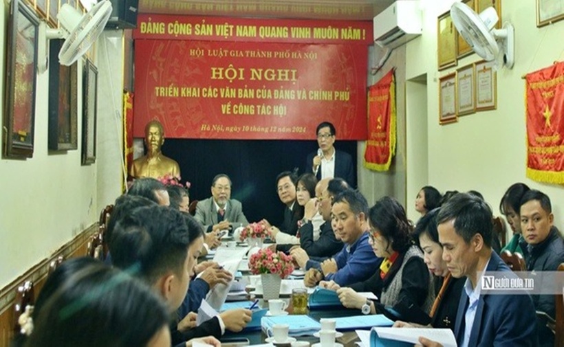 Quang cảnh Hội nghị triển khai các văn bản của Đảng và Chính phủ về công tác Hội.