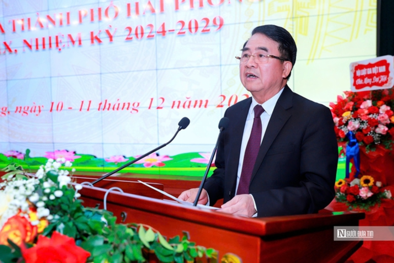 Ông Lê Khắc Nam - Phó Chủ tịch UBND TP.Hải Phòng, phát biểu tại Đại hội (Ảnh: Thái Phan).