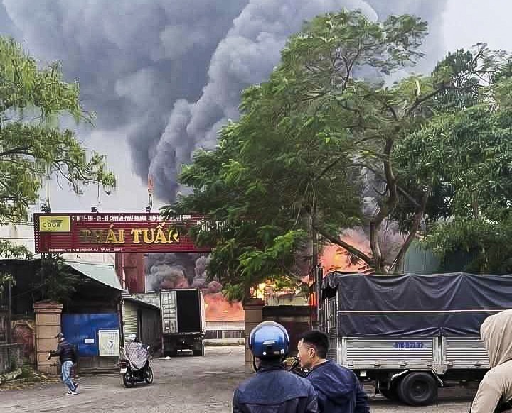 Khu vực hiện trường vụ cháy.