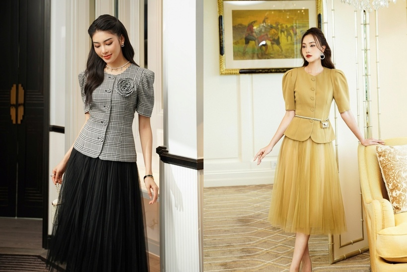 Khi diện đầm đính kết, hãy chọn trang sức đơn giản để tránh làm mất đi sự hài hòa.
