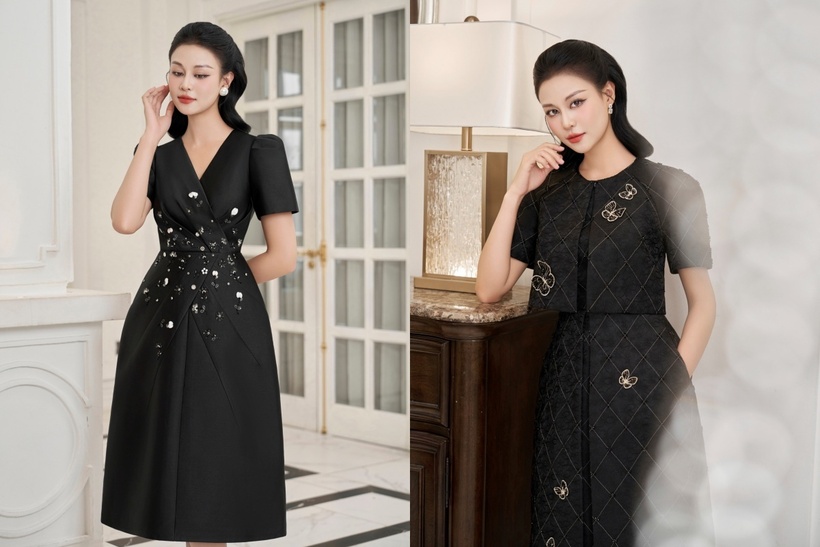 Đầm cổ điển thường chú trọng đến các chi tiết nhỏ như cổ áo cao, tay phồng, hoặc dáng váy xòe nhẹ.