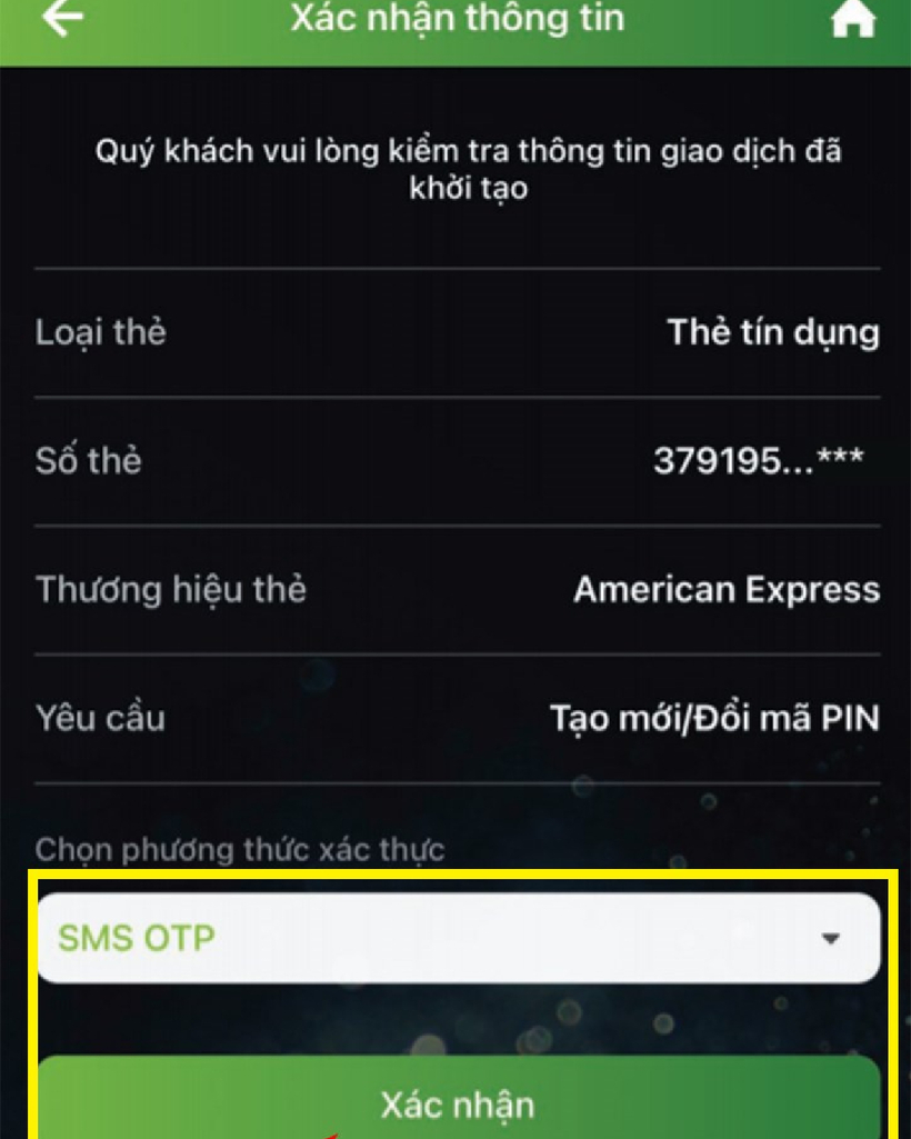 Chọn Phương thức xác thực rồi nhấn Xác nhận. (Ảnh: Internet)