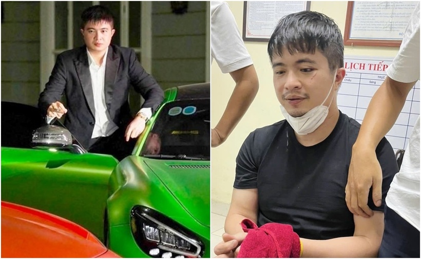 Phó Đức Nam trước và sau khi bị bắt. (Ảnh: Công an)