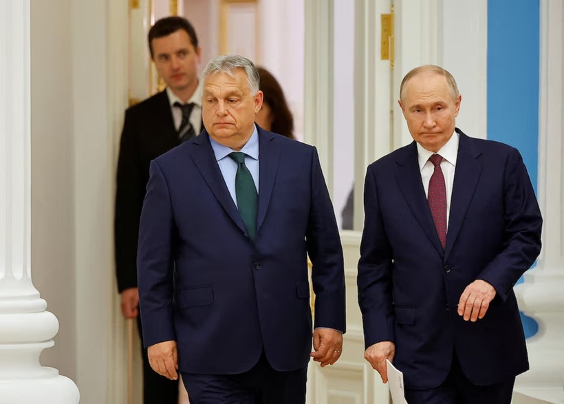 Thủ tướng Hungary Viktor Orban và Tổng thống Nga Vladimir Putin. Ảnh: Reuters