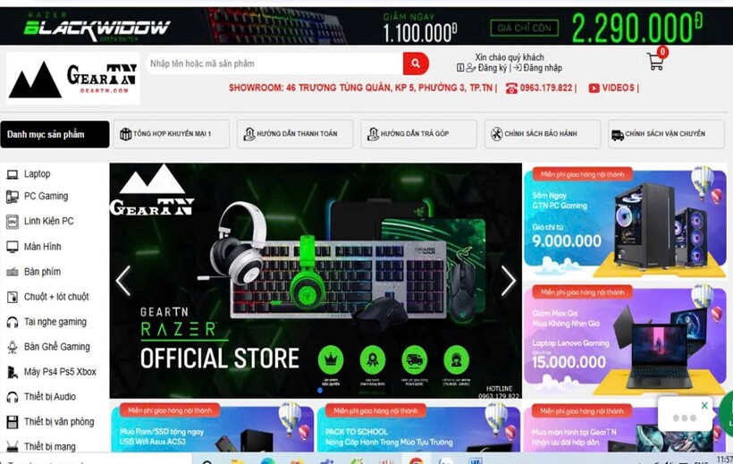 Một số hình ảnh về website thương mại điện tử. Ảnh Cục QLTT Tây Ninh