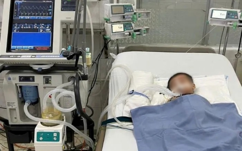 Bệnh viện Nhi đồng Đồng Nai đang điều trị nội trú cho 270 trẻ bị mắc sởi. Ảnh minh họa: VTV Times