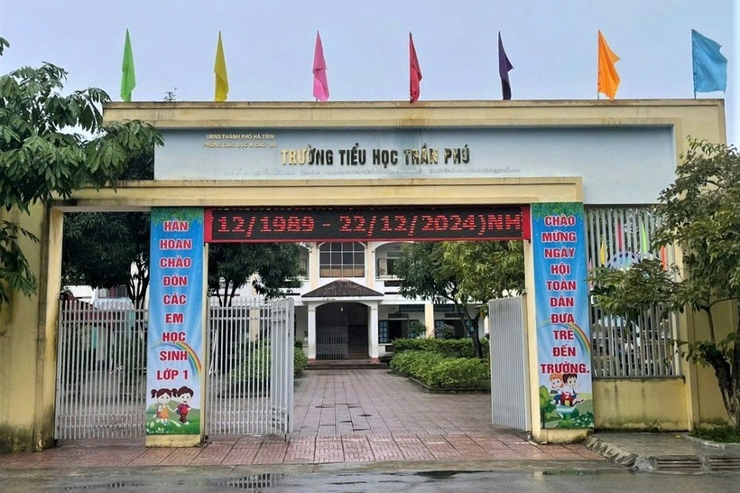 Trường Tiểu học Trần Phú nơi nữ giáo viên công tác. Ảnh: Dân trí