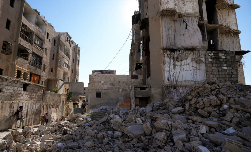 Khu phố Hanano ở thành phố Aleppo, Syria, ngày 14/12. Ảnh: Getty