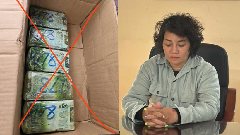 Nguyễn Thị Mai Anh cùng gần 5kg ma túy bị bắt quả tang. Ảnh: Pháp luật TP.HCM