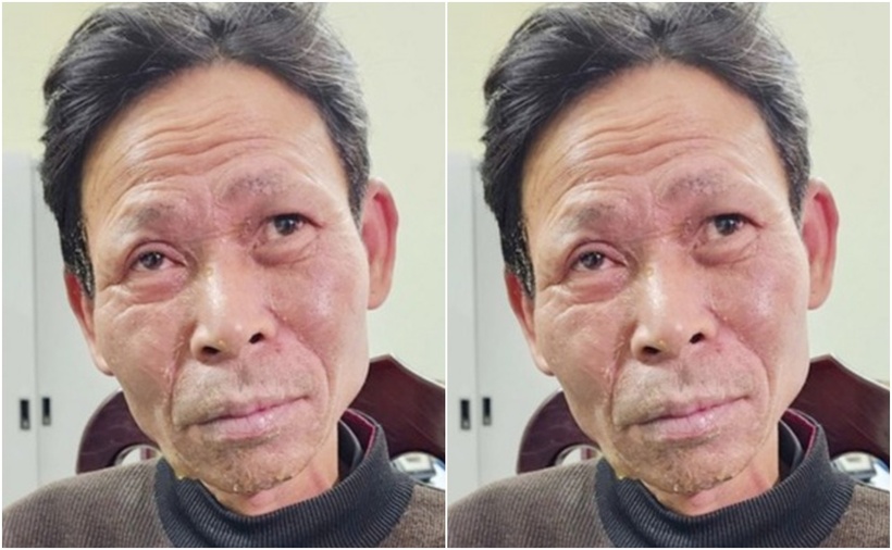 Đối tượng Cao Văn Hùng tại cơ quan công an. (Ảnh: Trường Văn)