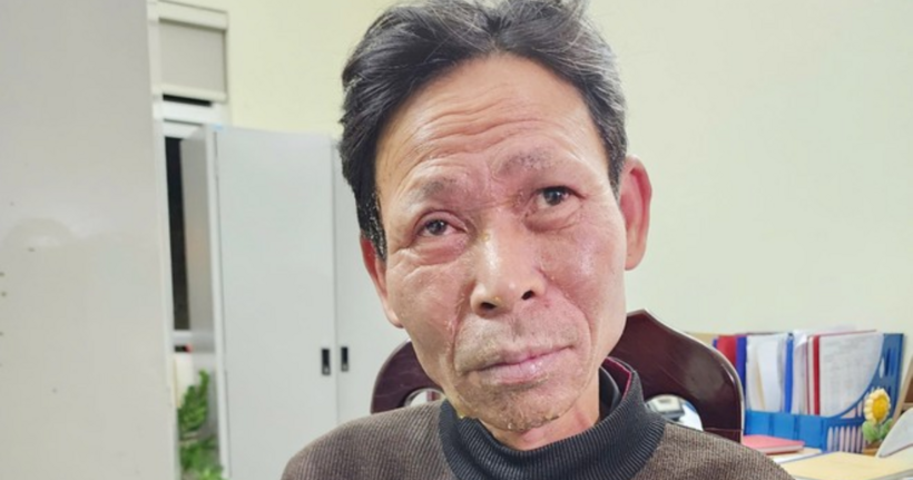 Cao Văn Hùng tại cơ quan công an.