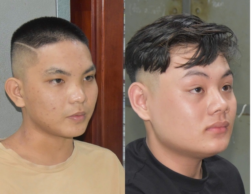 2 đối tượng cướp tiệm vàng ở Tiền Giang. Ảnh:Dân Trí