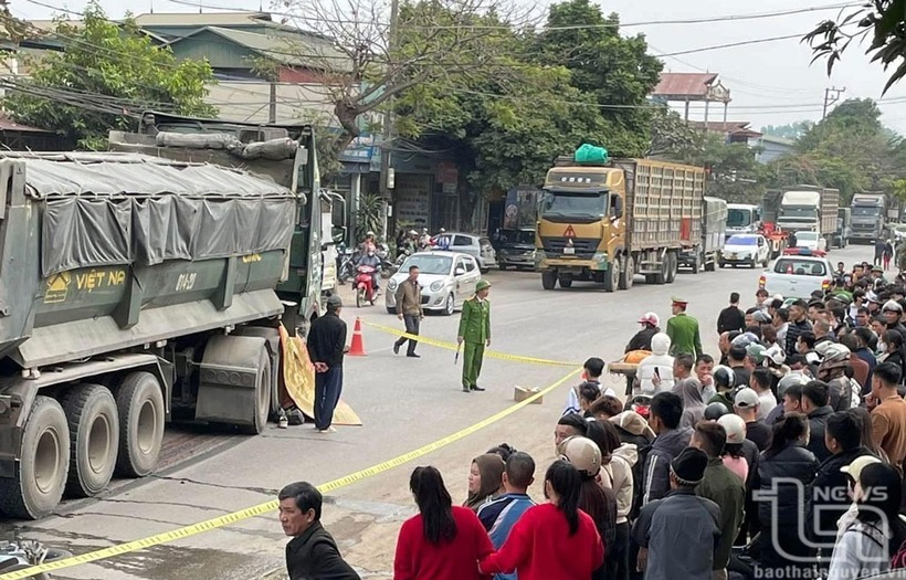 Quốc lộ 3, thuộc địa phận xóm 6, xã Sơn Cẩm có lưu lượng phương tiện, nhất là xe tải trọng lớn, di chuyển rất nhiều. Nếu người tham gia giao thông không chú ý quan sát thì rất dễ xảy ra va quệt, tai nạn giao thông. (Ảnh: Báo Thái Nguyên)