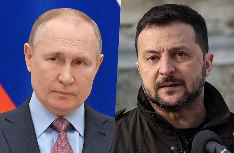 Tổng thống Nga Vladimir Putin và Tổng thống Ukraine Volodymyr Zelensky. Ảnh: Getty