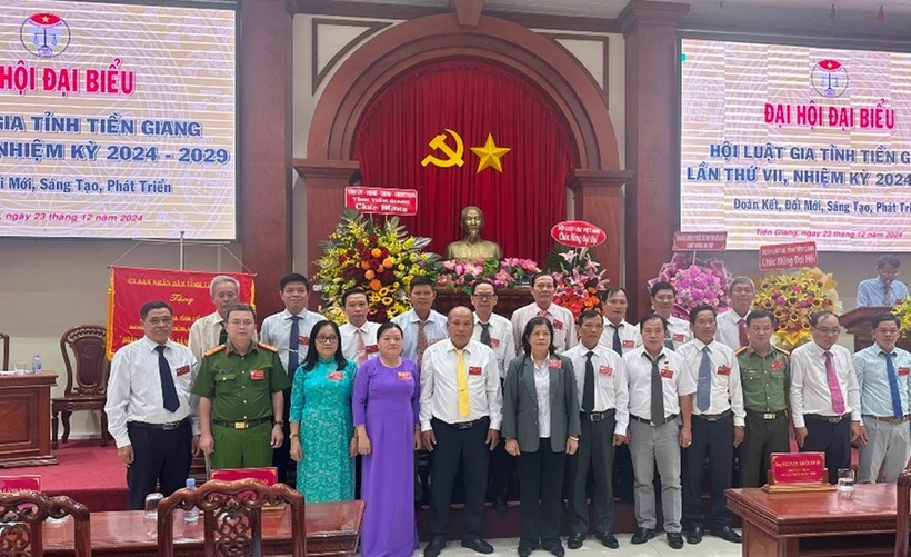 Ban Chấp hành Hội Luật gia tỉnh Tiền Giang khóa VII, nhiệm kỳ 2024 - 2029. (Ảnh: Song Ngọc).