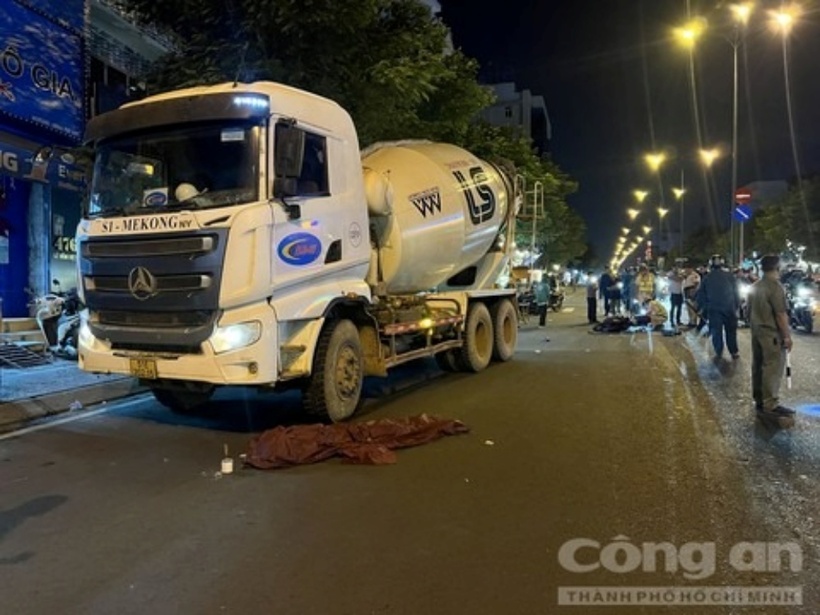 Hiện trường xảy ra vụ tai nạn. Ảnh: Báo Công an TP.HCM.