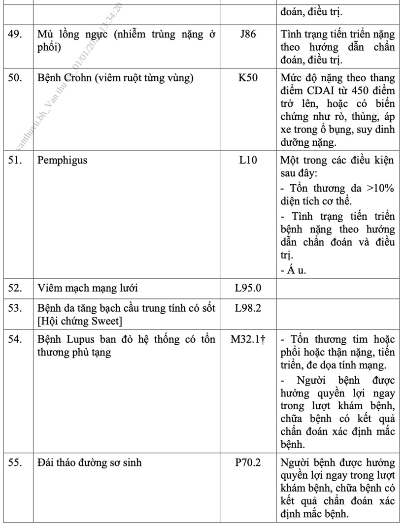 Danh mục 62 bệnh hiếm, bệnh hiểm nghèo không cần giấy chuyển viện - 6