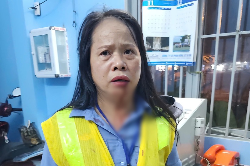 Chị Bình đến Bệnh viện TP Thủ Đức cấp cứu trong tình trạng gãy sống mũi, máu ra nhiều. Ảnh: Vietnamnet.