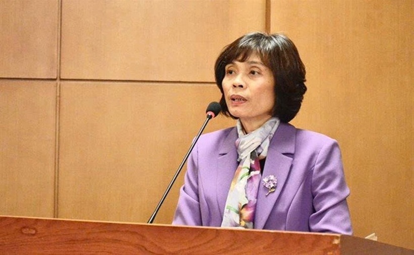 Bà Lê Thị Kim Thanh - Ủy viên Đảng đoàn, Phó Chủ tịch Hội Luật gia Việt Nam phát biểu chỉ đạo đại hội.
