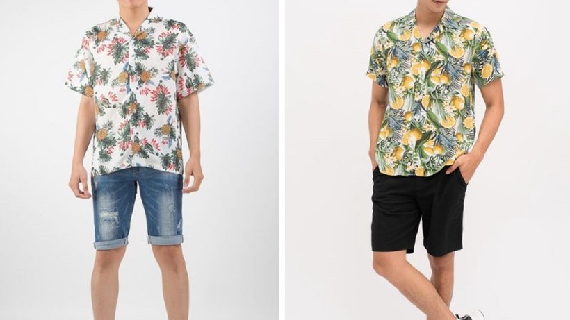 Áo sơ mi họa tiết kết hợp với quần short