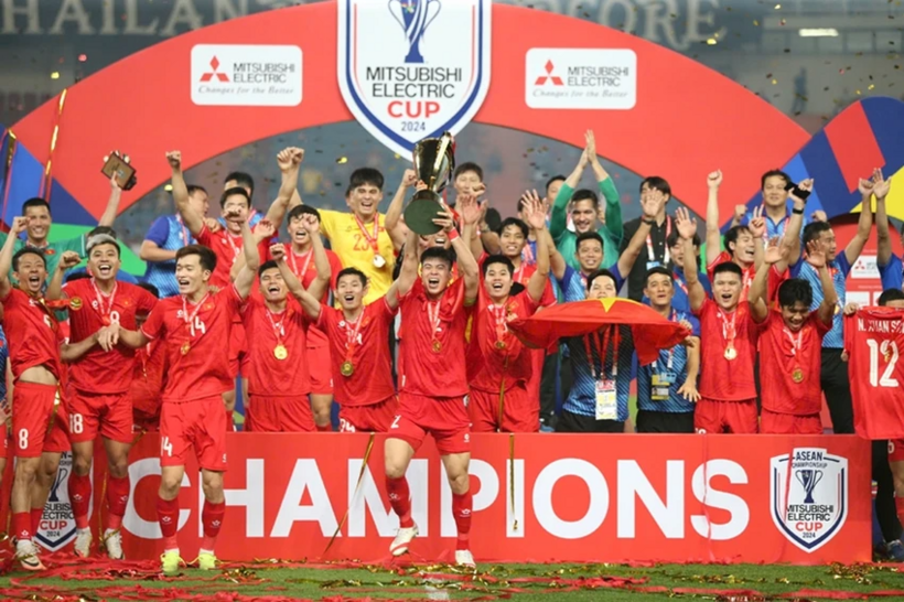 Đội tuyển bóng đá nam Việt Nam giành chức vô địch ASEAN Cup 2024. Ảnh: Pháp luật TP.HCM