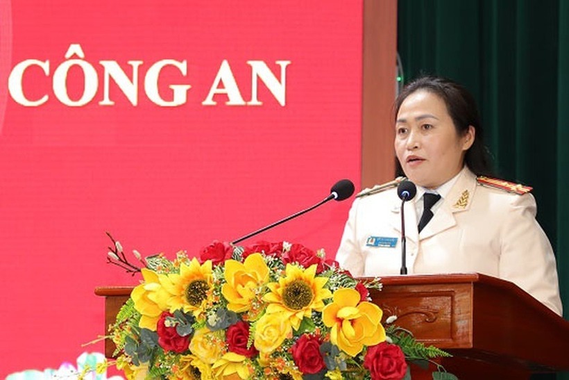 Thượng tá Đỗ Thị Thu Hiền, tân Phó giám đốc Công an tỉnh Hà Nam. Ảnh: Dân trí