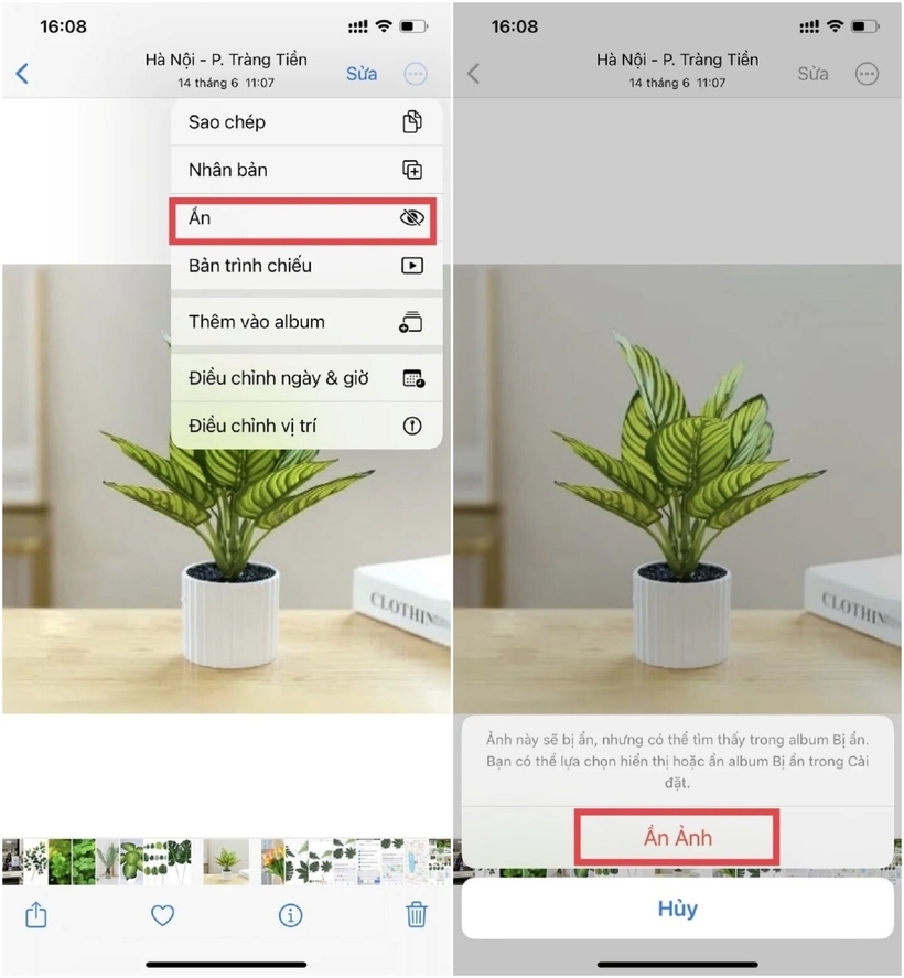 Các bước để ẩn ảnh trên iPhone rất đơn giản. Ảnh minh họa: VTC News