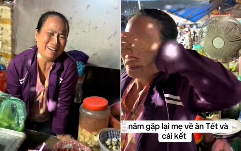 Khoảnh khắc người mẹ vừa lau nước mắt vừa mắng yêu con trai chạm đến trái tim của hàng triệu người. Ảnh: Vietnamnet.