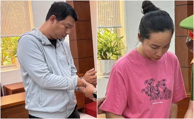 Ngô Kim Diệu và vợ là Nguyễn Thị Ngọc Hương. (Ảnh: Công an)