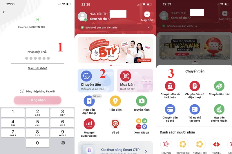 Chuyển tiền từ Ví Viettel Money sang tài khoản ngân hàng