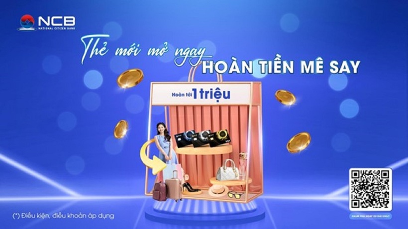Ưu đãi “Thẻ mới mở ngay – Hoàn tiền mê say” dành cho chủ thẻ tín dụng mở mới, với hạn mức từ 20 triệu đồng trở lên