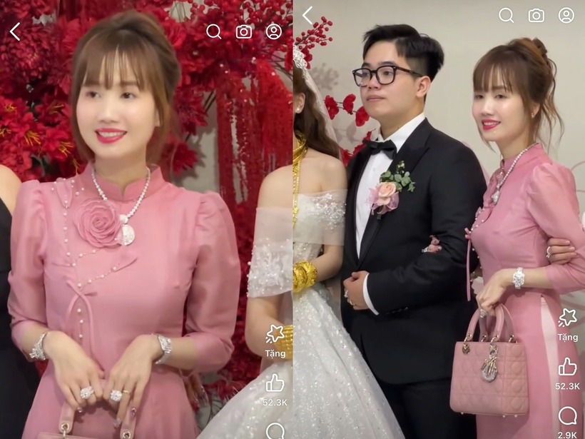 Chủ tiệm vàng lên chức bà sui ở tuổi 38, dân mạng khen "trẻ như cô dâu". Ảnh: Báo Thanh niên.
