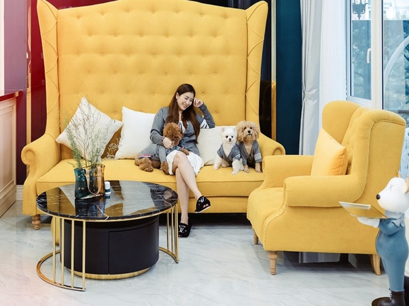 Nữ diễn viên từng chia sẻ: "Vì mê khí hậu mát mẻ trong lành nên 3 năm nay tôi thường lên Đà Lạt và villa là tâm huyết ấm ủ từ rất lâu. Tôi mất nhiều năm mới hoàn thành căn nhà trong mơ như thế này. Từ khâu tuyển chọn tông màu, kiểu mẫu, các thiết kế đều tự mình tỉ mỉ từ chi tiết tốt nhất có thể.