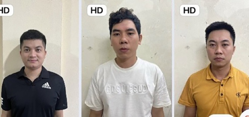 Một số đối tượng điều hành đường dây mại dâm. Ảnh: Công an Nhân dân
